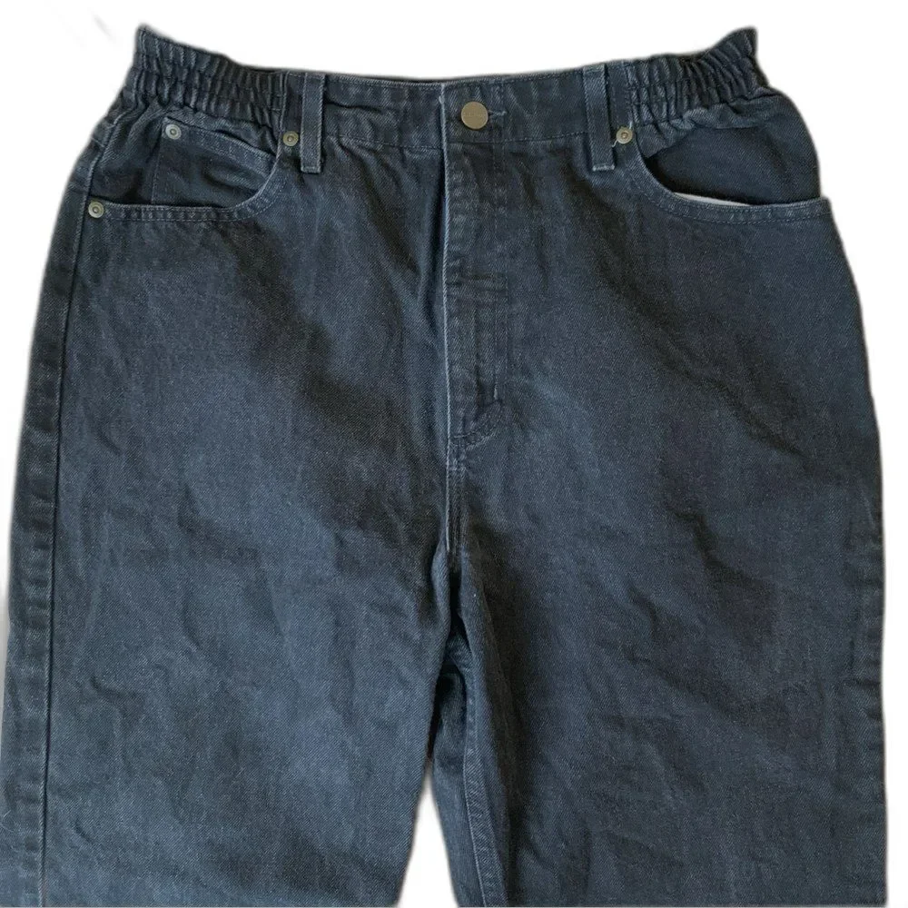 L.L. Bean Relaxed Fit Black Denim Vintage Petite Jeans Size 14 - Picture 5 of 9